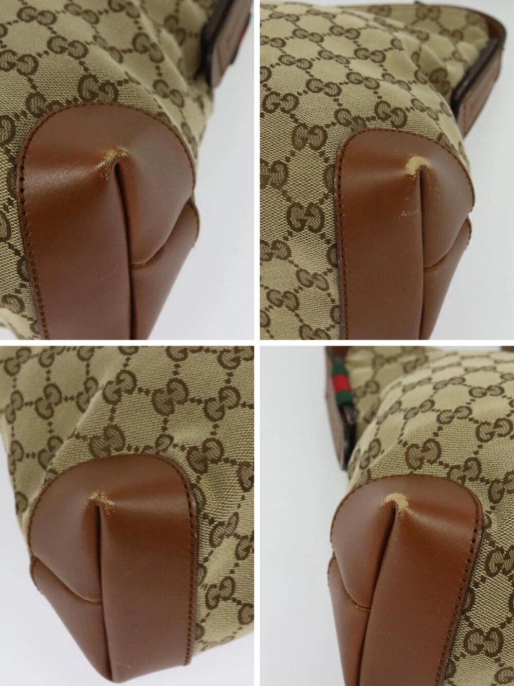Authentic Gucci GG Supreme Monogram Brown Leather Crossbody/Messenger Bag - Picture 9 of 16